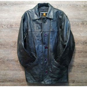 Vintage Men's Distressed Leather Coat ST S.T. International